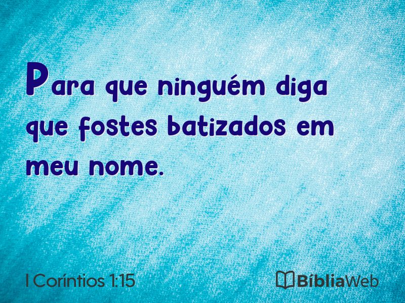 I Coríntios 1:15 em imagem para compartilhar