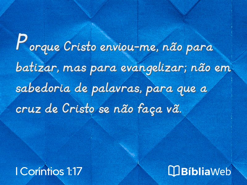 I Coríntios 1:17 em imagem para compartilhar