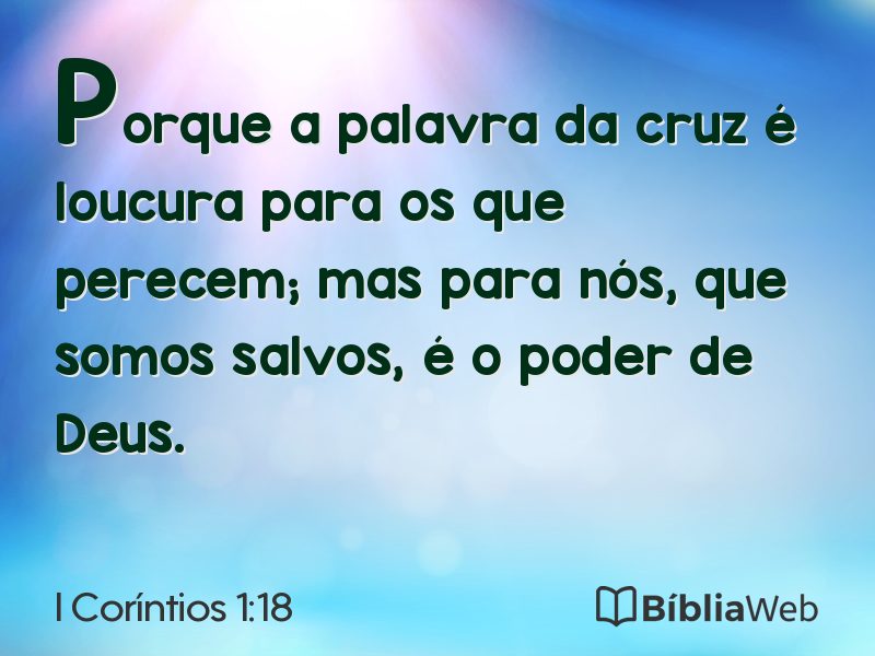 I Coríntios 1:18 em imagem para compartilhar