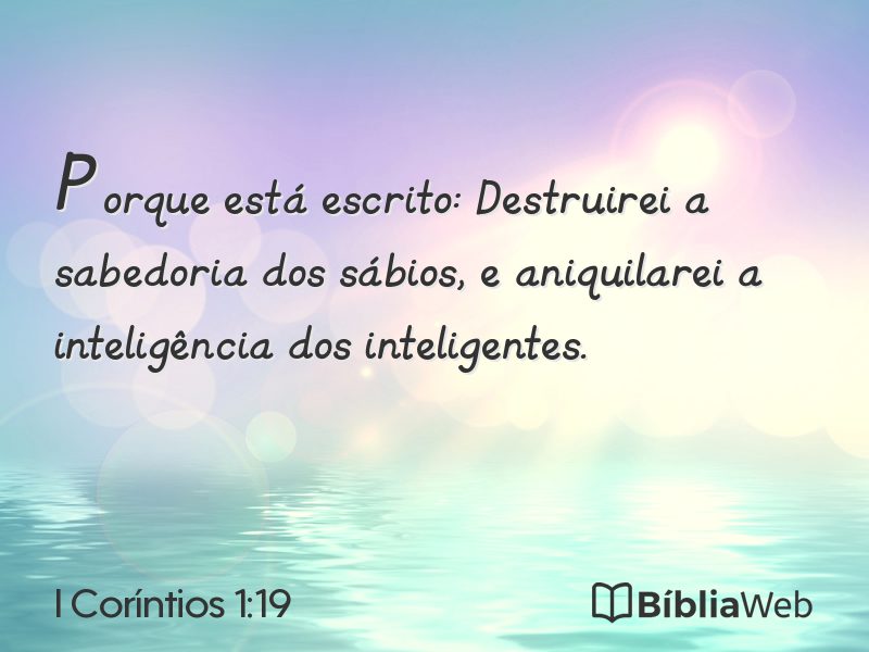 I Coríntios 1:19 em imagem para compartilhar