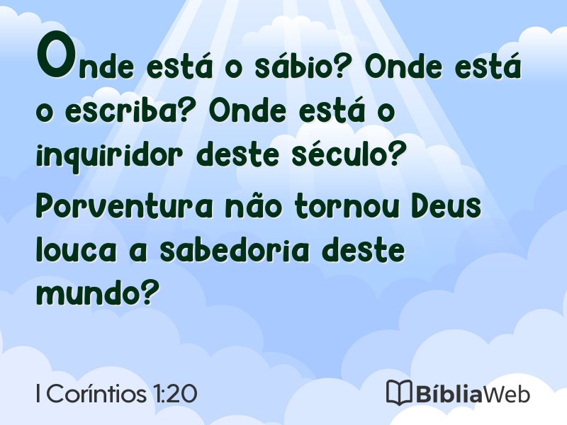 I Coríntios 1:20 em imagem para compartilhar