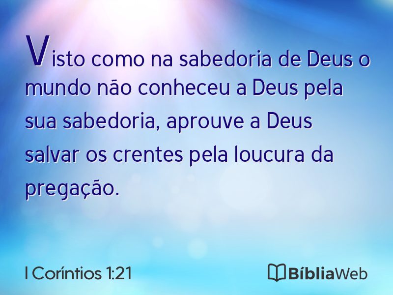 I Coríntios 1:21 em imagem para compartilhar