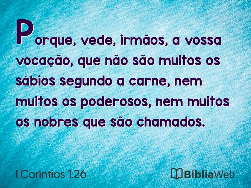 I Coríntios 1:26 em imagem para compartilhar
