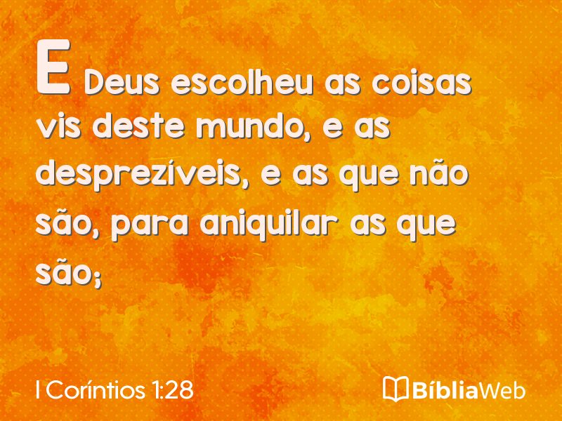 I Coríntios 1:28 em imagem para compartilhar