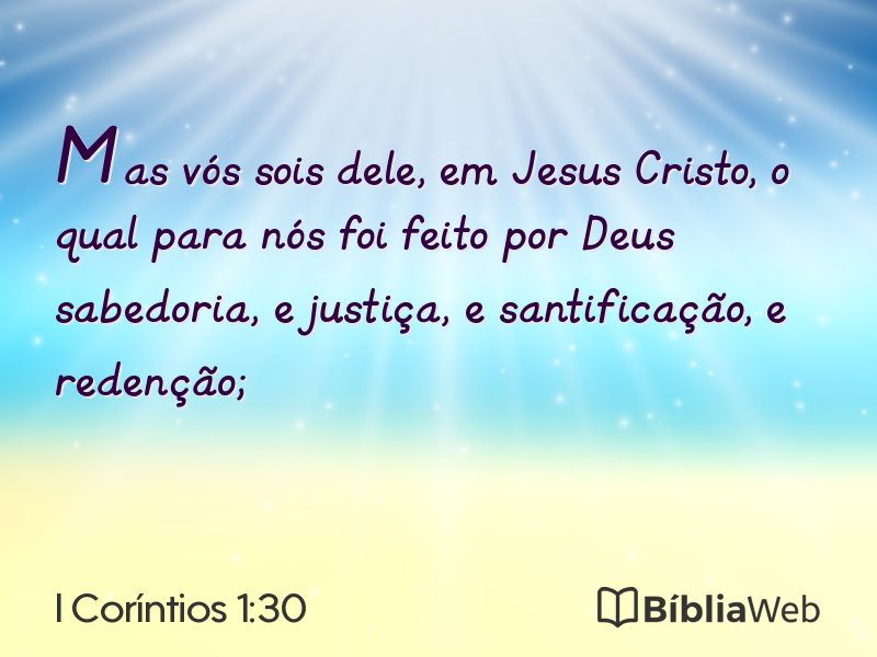 I Coríntios 1:30 em imagem para compartilhar