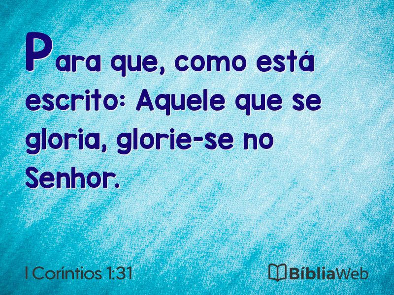 I Coríntios 1:31 em imagem para compartilhar