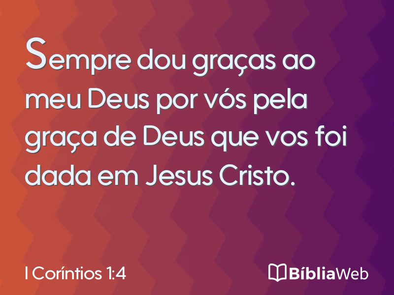 I Coríntios 1:4 em imagem para compartilhar