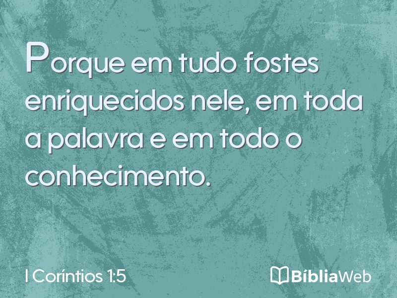 I Coríntios 1:5 em imagem para compartilhar