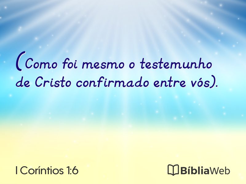 I Coríntios 1:6 em imagem para compartilhar