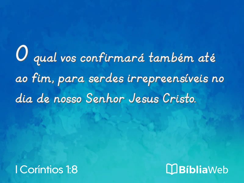 I Coríntios 1:8 em imagem para compartilhar