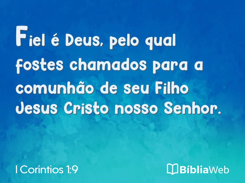 I Coríntios 1:9 em imagem para compartilhar
