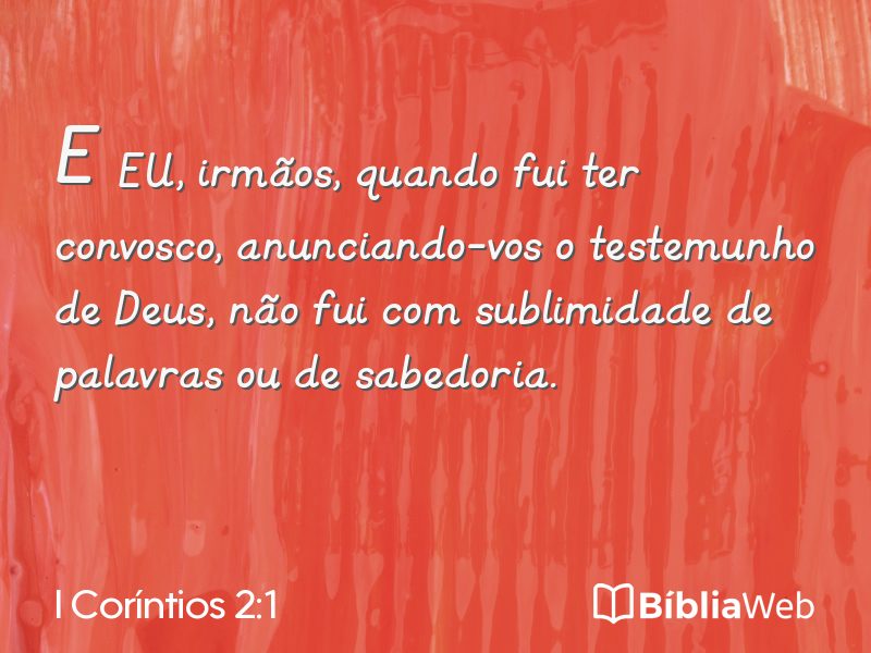 I Coríntios 2:1 em imagem para compartilhar