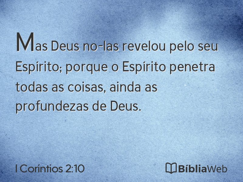 I Coríntios 2:10 em imagem para compartilhar