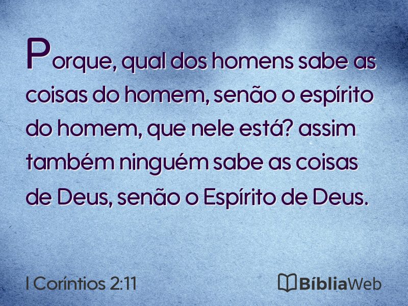 I Coríntios 2:11 em imagem para compartilhar