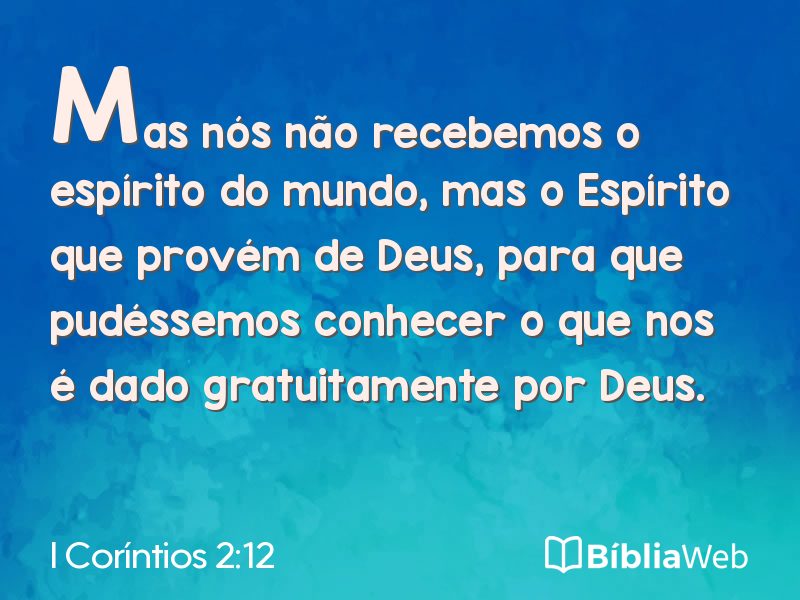 I Coríntios 2:12 em imagem para compartilhar