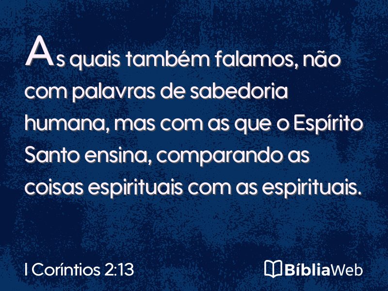 I Coríntios 2:13 em imagem para compartilhar