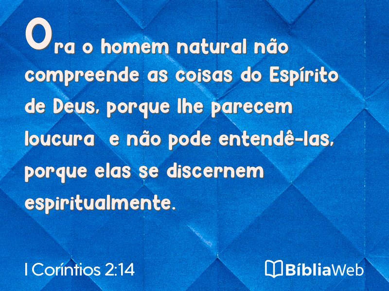 I Coríntios 2:14 em imagem para compartilhar