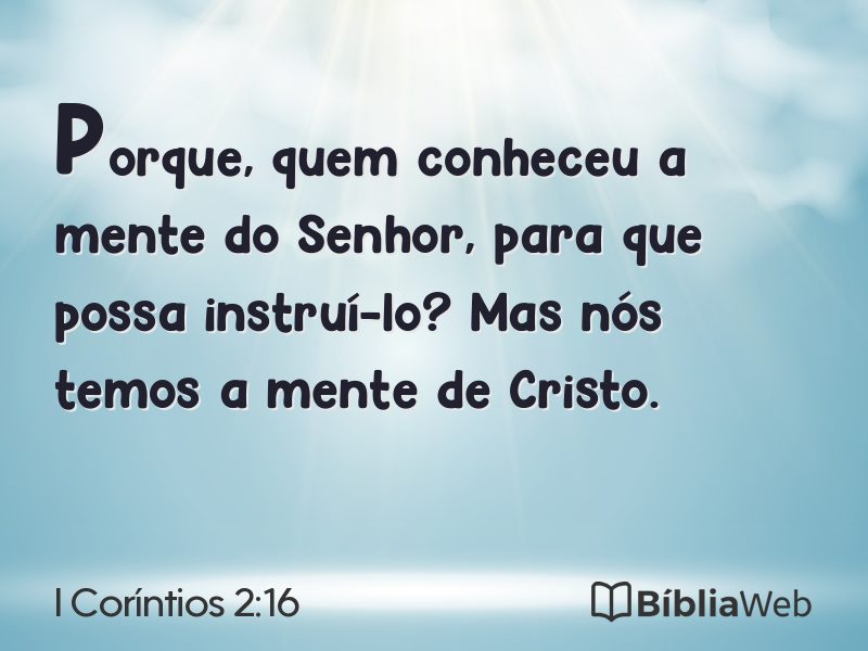 I Coríntios 2:16 em imagem para compartilhar