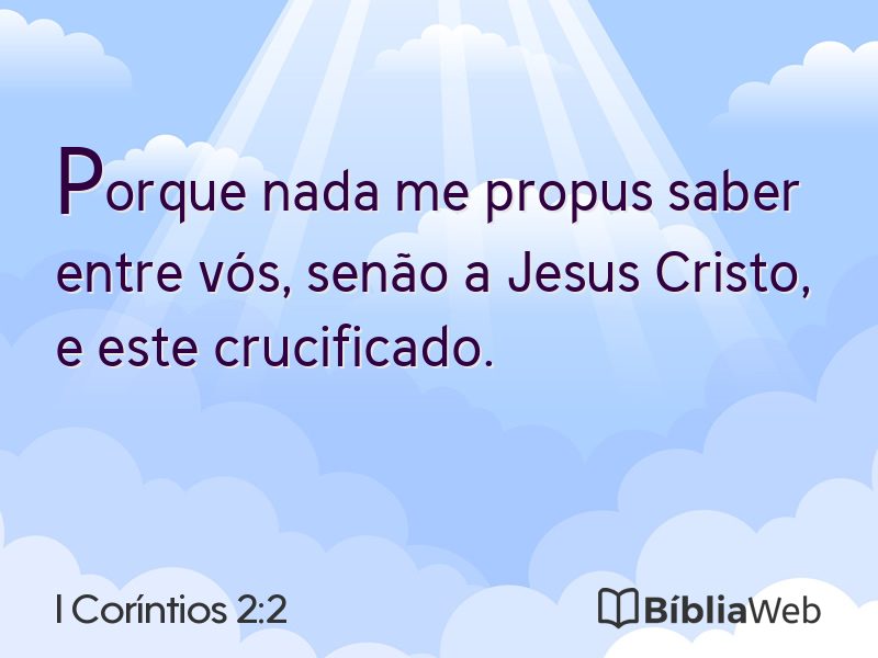 I Coríntios 2:2 em imagem para compartilhar
