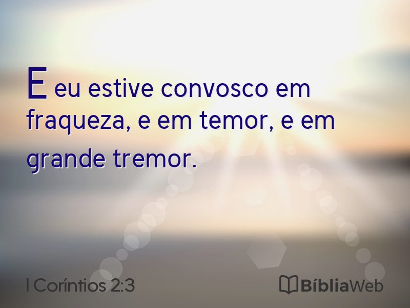 I Coríntios 2:3 em imagem para compartilhar