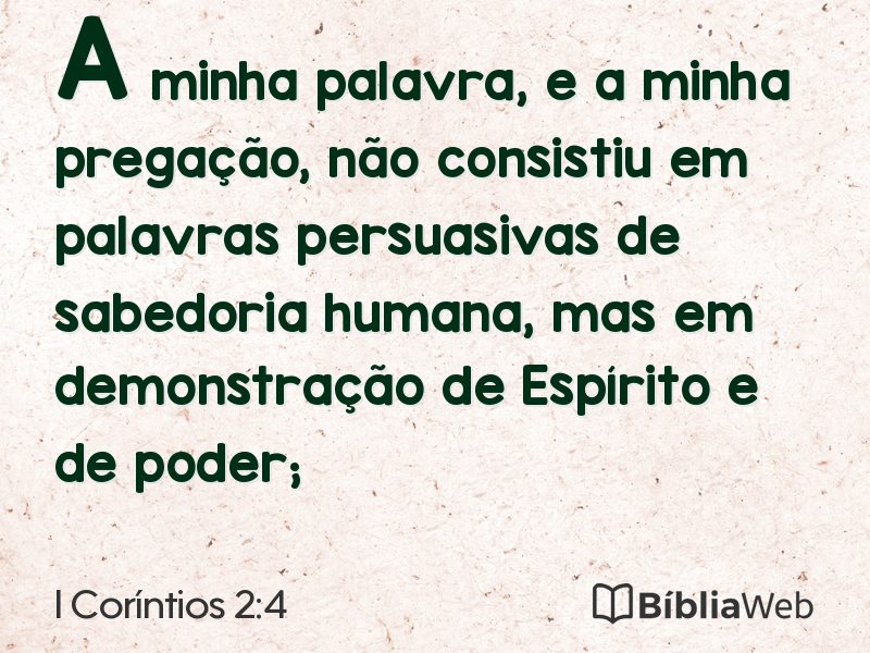 I Coríntios 2:4 em imagem para compartilhar