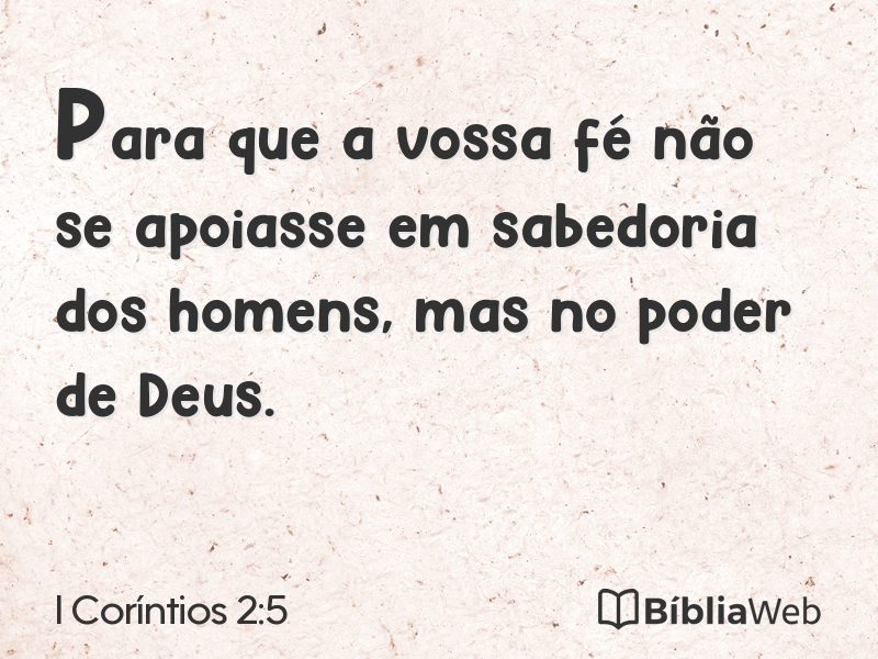 I Coríntios 2:5 em imagem para compartilhar