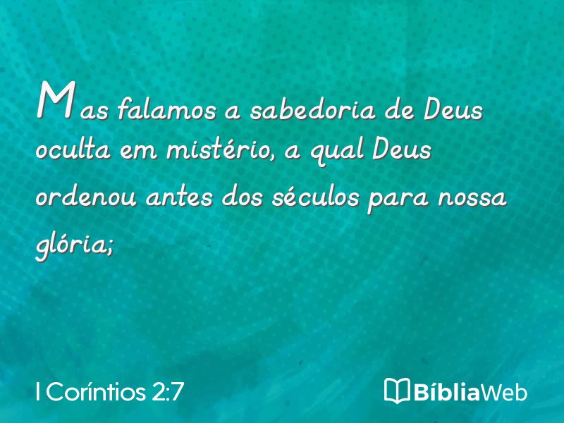 I Coríntios 2:7 em imagem para compartilhar