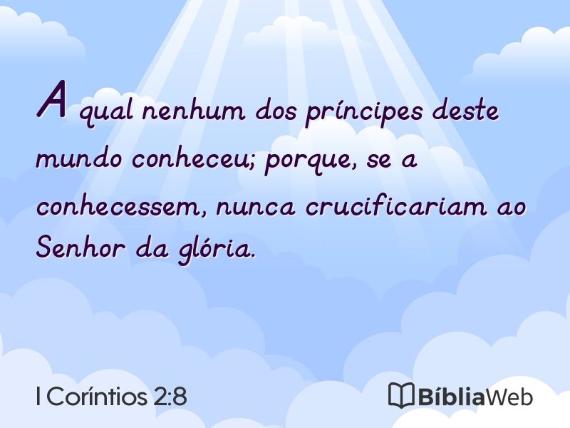 I Coríntios 2:8 em imagem para compartilhar