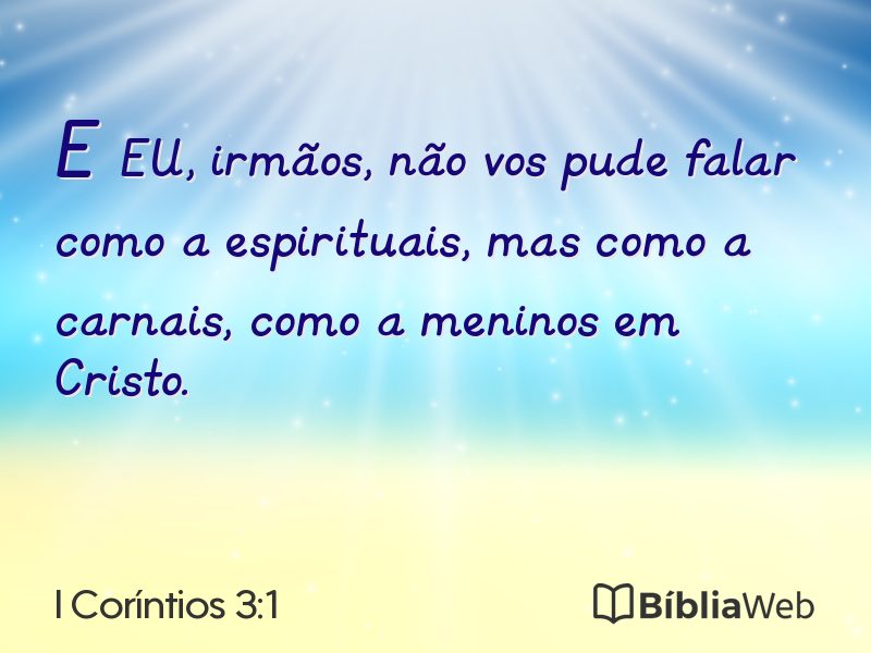 I Coríntios 3:1 em imagem para compartilhar