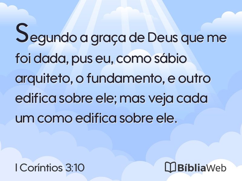 I Coríntios 3:10 em imagem para compartilhar