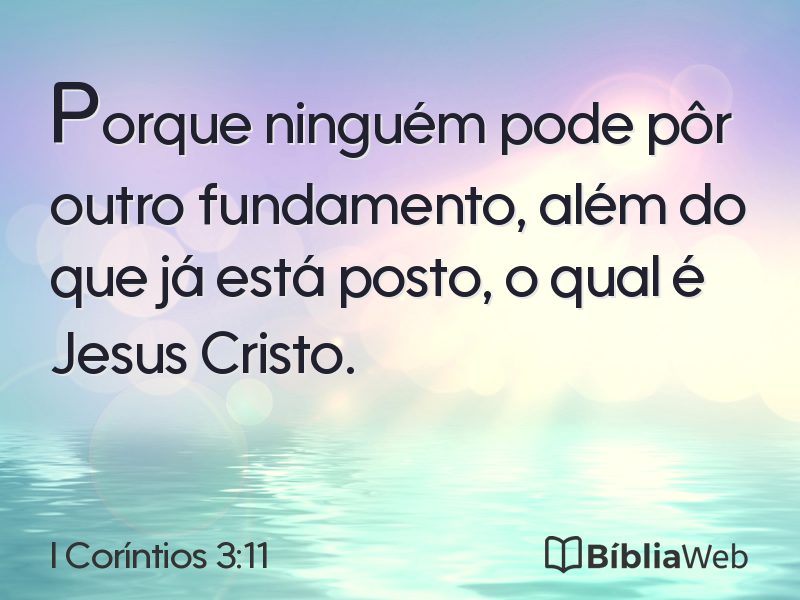 I Coríntios 3:11 em imagem para compartilhar