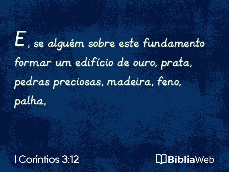 I Coríntios 3:12 em imagem para compartilhar