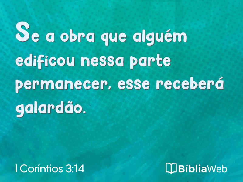 I Coríntios 3:14 em imagem para compartilhar