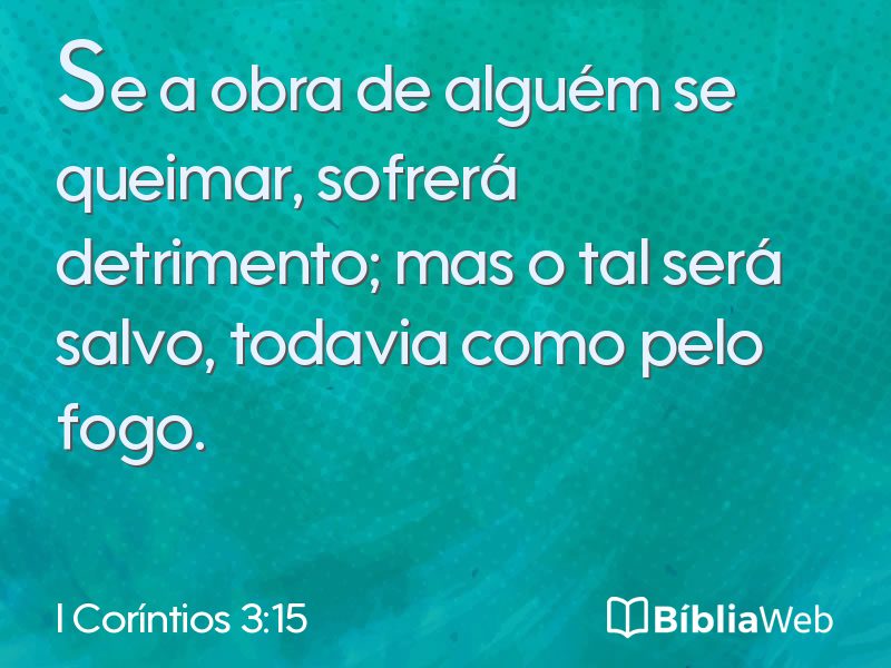 I Coríntios 3:15 em imagem para compartilhar