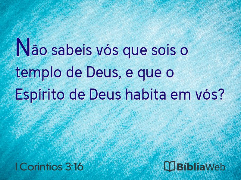 I Coríntios 3:16 em imagem para compartilhar