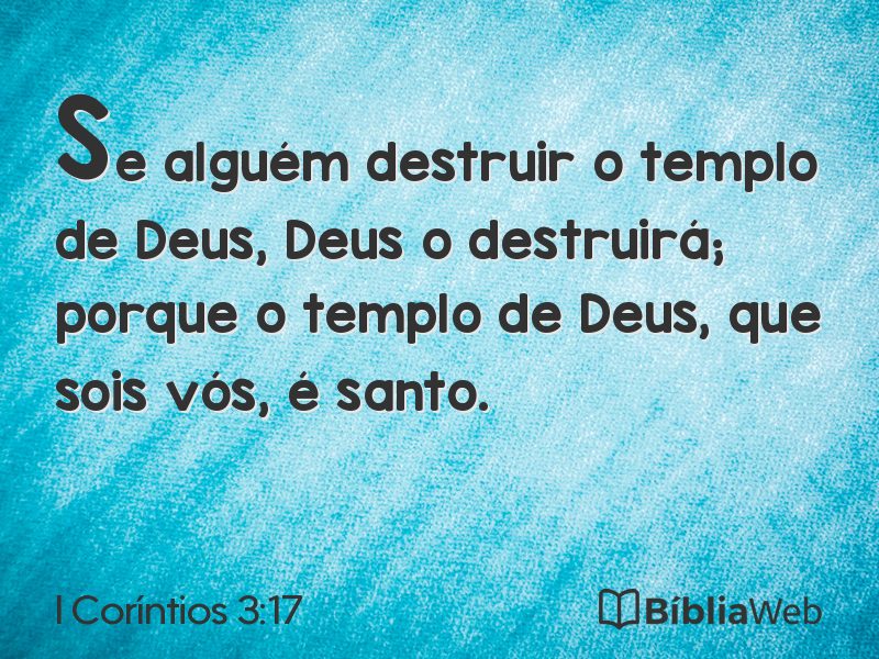 I Coríntios 3:17 em imagem para compartilhar