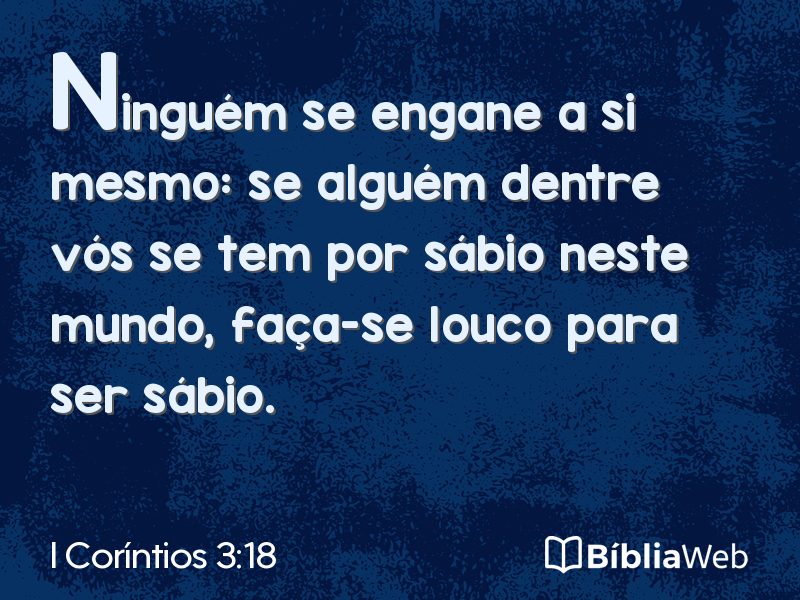 I Coríntios 3:18 em imagem para compartilhar