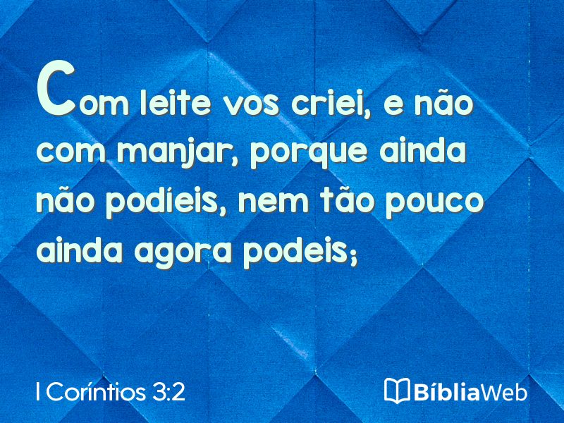 I Coríntios 3:2 em imagem para compartilhar