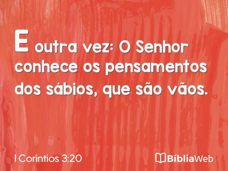 I Coríntios 3:20 em imagem para compartilhar