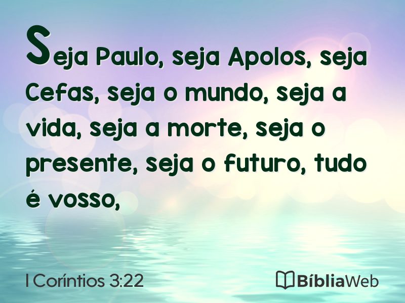 I Coríntios 3:22 em imagem para compartilhar