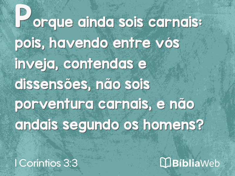 I Coríntios 3:3 em imagem para compartilhar