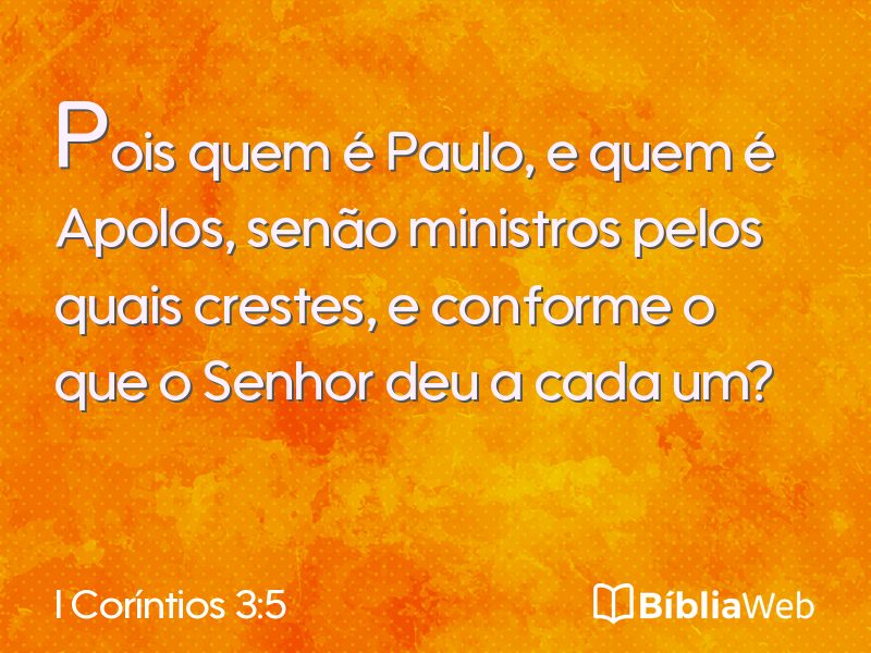 I Coríntios 3:5 em imagem para compartilhar