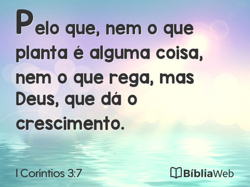 I Coríntios 3:7 em imagem para compartilhar