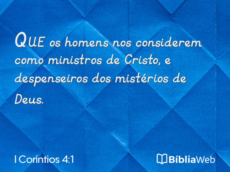 I Coríntios 4:1 em imagem para compartilhar