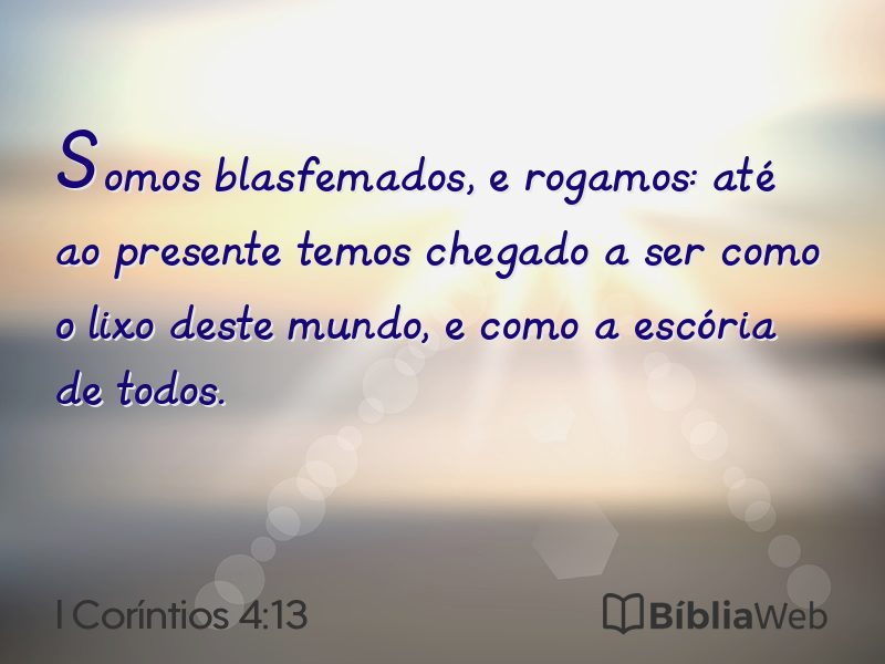 I Coríntios 4:13 em imagem para compartilhar