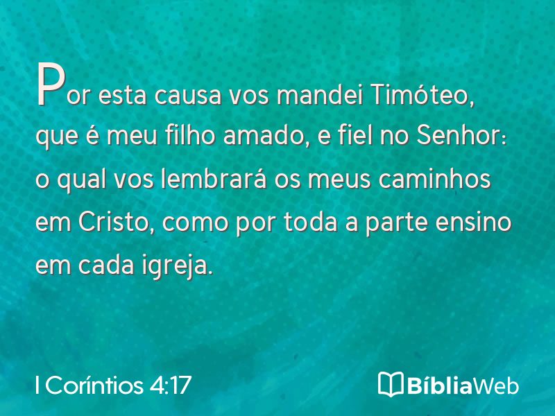 I Coríntios 4:17 em imagem para compartilhar