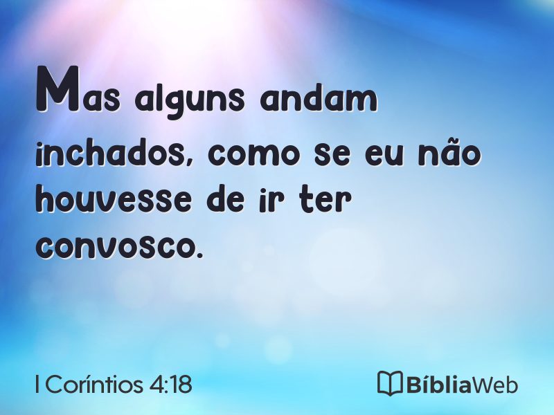 I Coríntios 4:18 em imagem para compartilhar