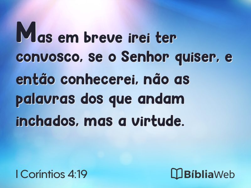 I Coríntios 4:19 em imagem para compartilhar