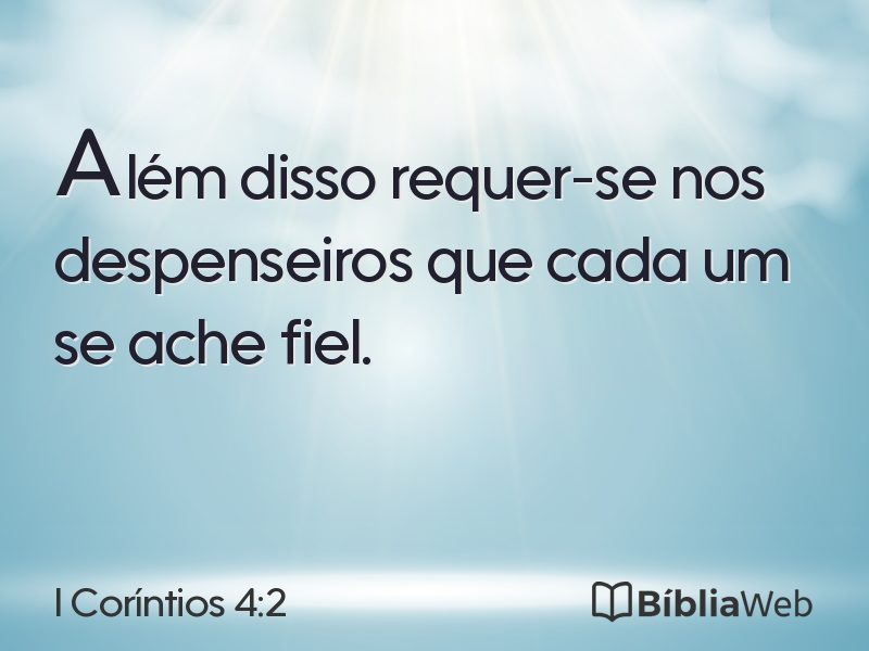I Coríntios 4:2 em imagem para compartilhar