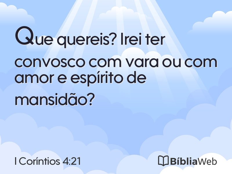 I Coríntios 4:21 em imagem para compartilhar